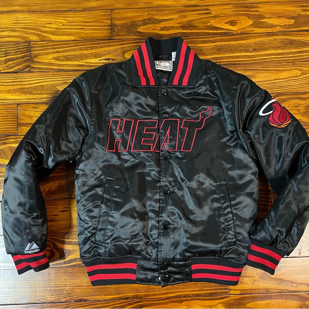 Majestic Hardwood Classics Miami Heat Puffer Jacket Kids Youth Size Medium
